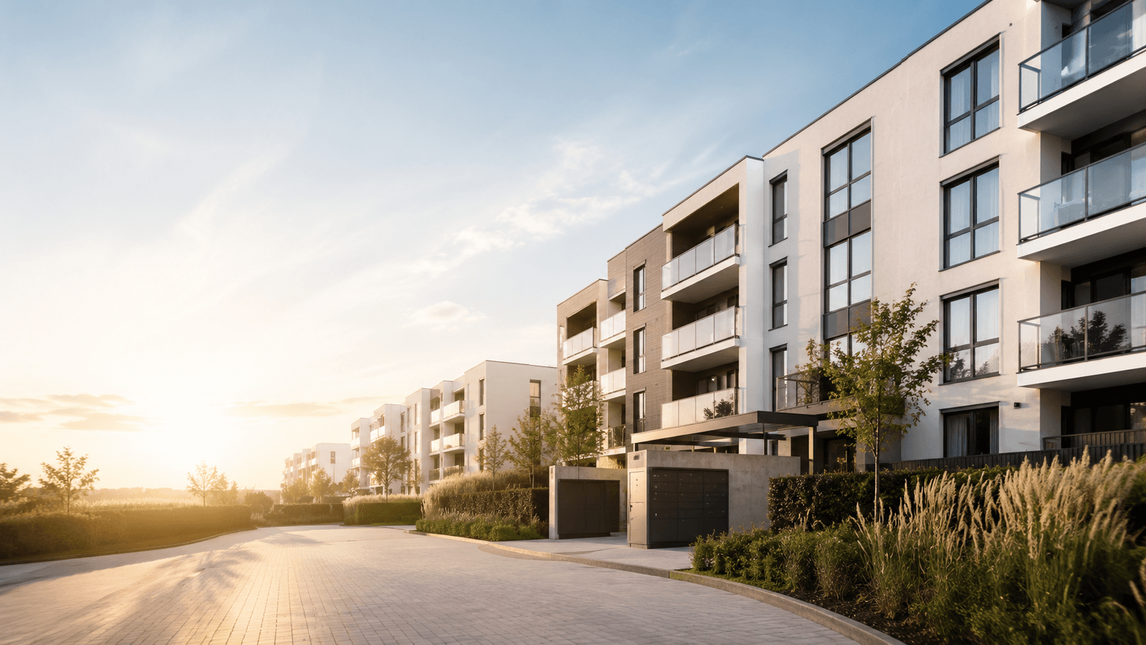 Moderne Wohnimmobilien in einem gepflegten Stadtquartier