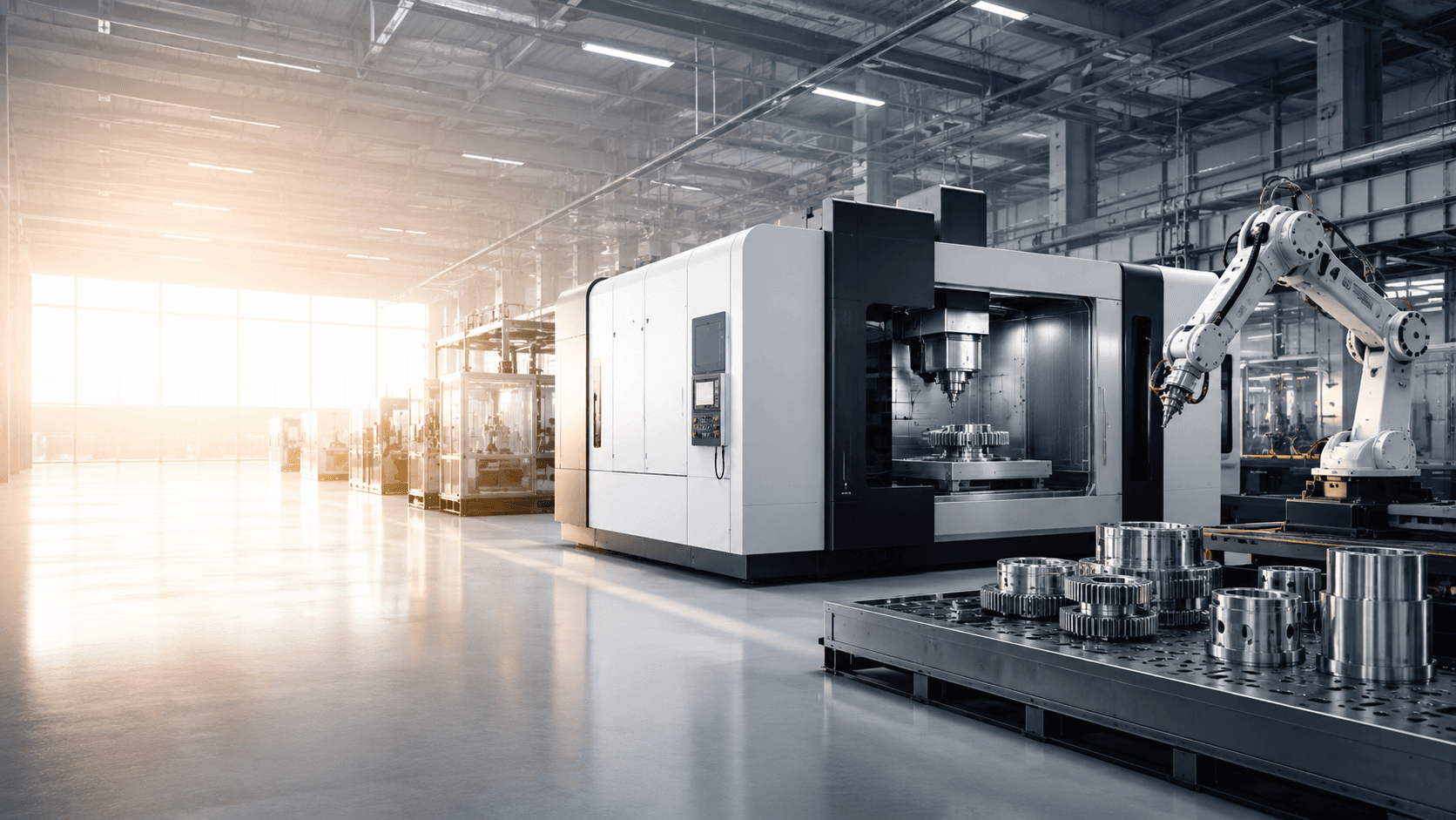 Moderne Industrieanlage mit Maschinen und Produktionsumgebung